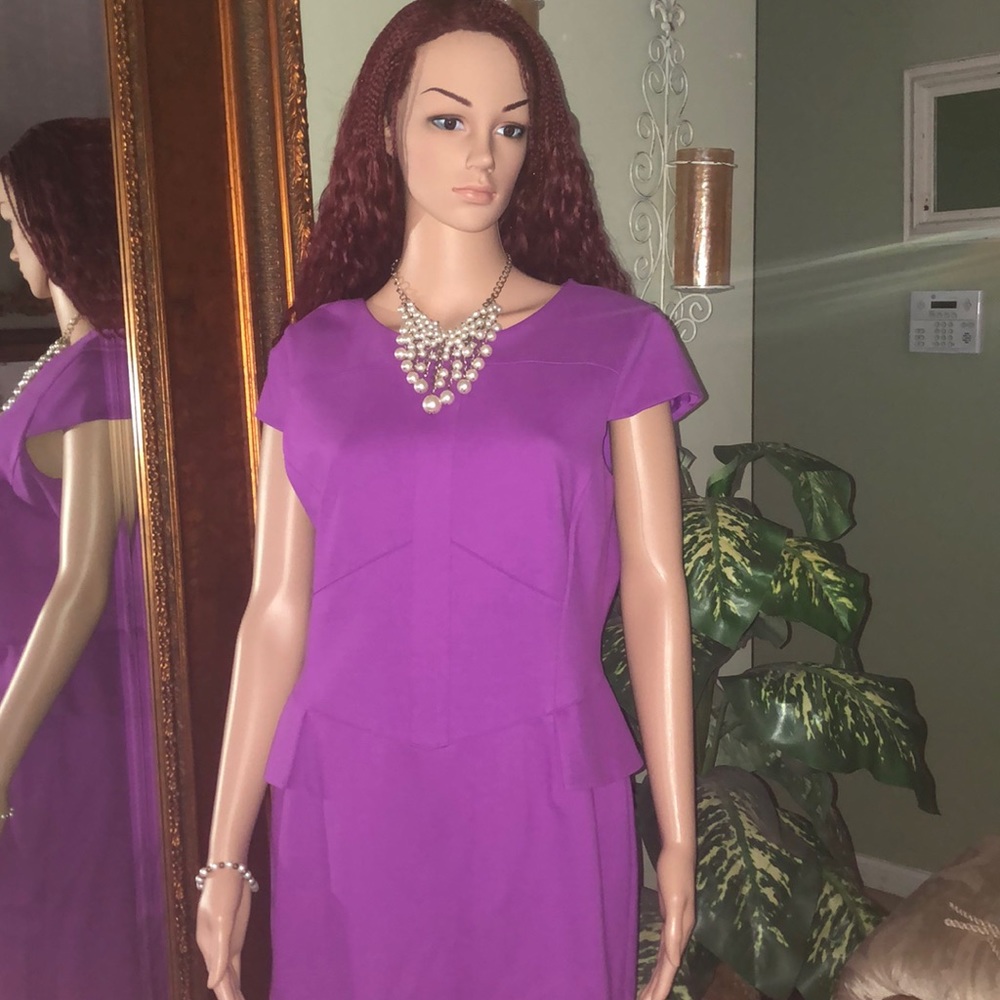 Purple dress.
